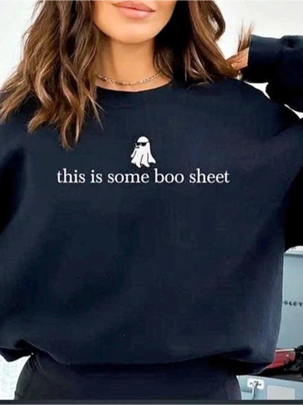 Boo Graphic Sweatshirt in Black
